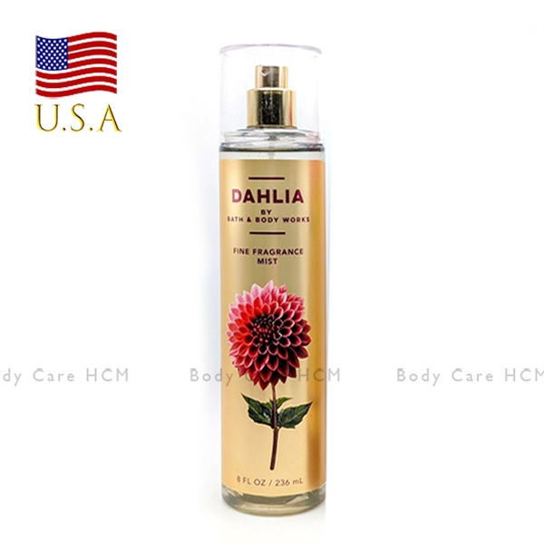 Chính hãng Mỹ | Xịt thơm body mist dưỡng ẩm Dahlia hương thơm nhẹ nhàng - Bath and Body Works 236ml