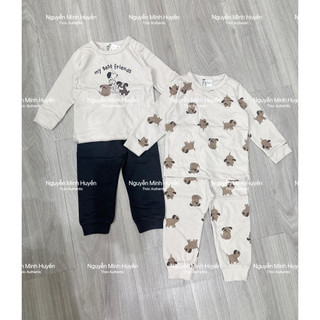 Set bộ quần áo thu đông bé trai HM Auth (sz 4-6m đến 3-4y)