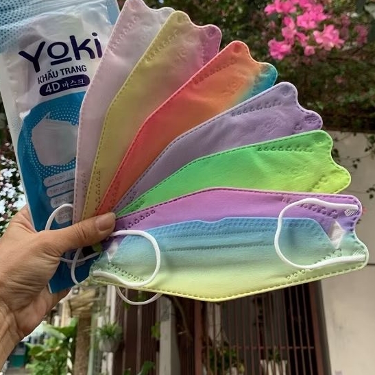 khẩu trang KF94 màu loang - khẩu trang kf94 màu loang