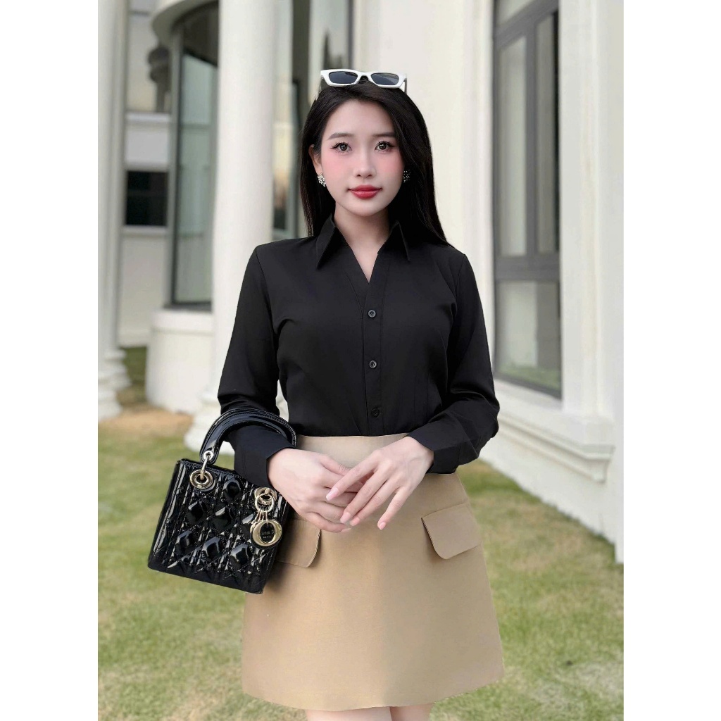 Áo Công Sở Nữ, Áo Sơ Mi, Chất Liệu Cao Cấp, Sơ Mi Dài Tay, Mã PT29