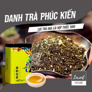  Lục Trà Mạt Ly hoa Trà Xanh hương Lài hương vị mạnh mẽ hậu ngọt giảm cân đẹp da hộp thiếc 100g 