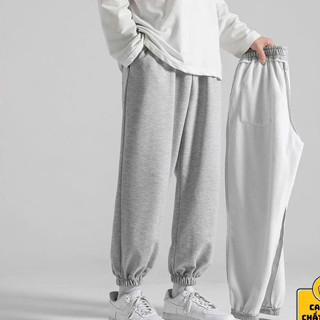 [RẺ VÔ ĐỊCH] Quần jogger nam nữ đen ghi xanh nỉ bông trơn form rộng ống suông cạp chun thể thao Hàn Quốc