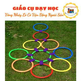   Size lớn  Set 10 Vòng Nhảy lò cò Thông Minh Cho Bé size lớn 38 cm có khớp nối tặng kèm túi cát 