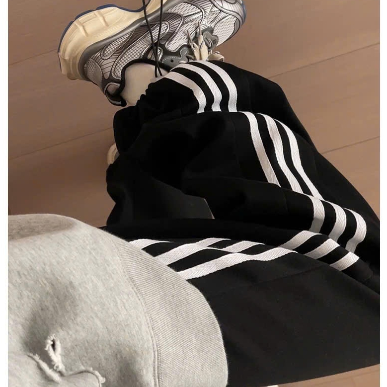 [RẺ VÔ ĐỊCH] Quần jogger thun unisex 1 SỌC cạp chun phom rộng dáng suông