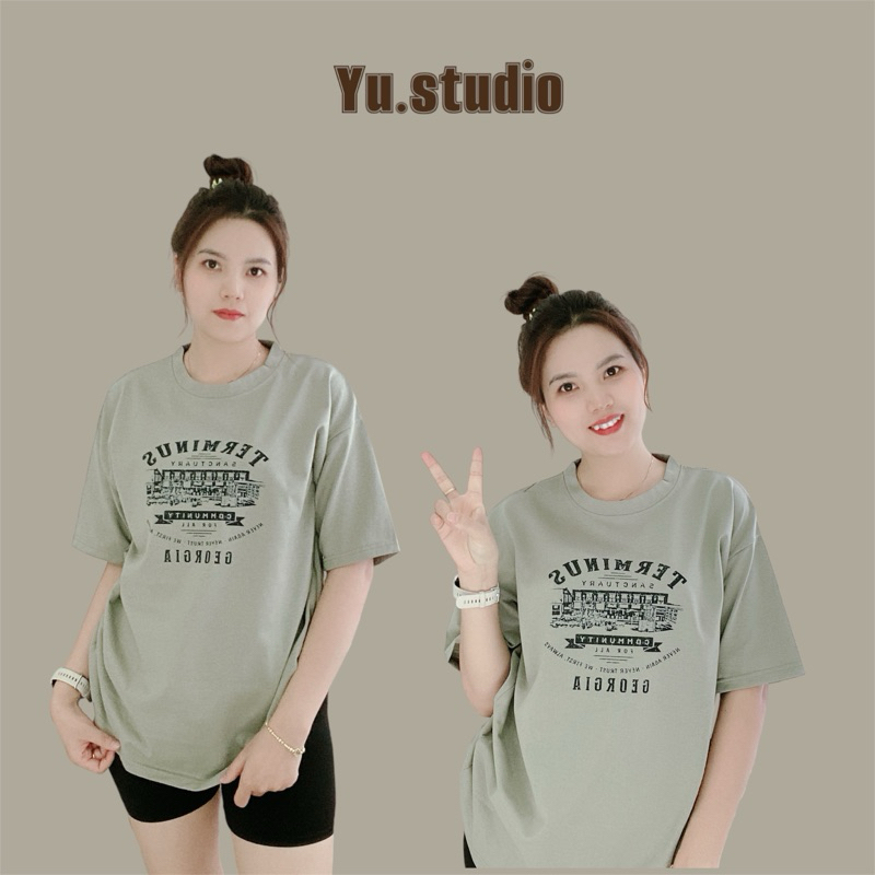 Áo thun form rộng YUSTUDIO 3158 áo thun nữ unisex mẫu chữ TERMINUS