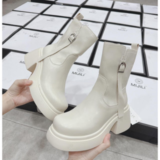   SẴN HOẢ TỐC  bốt nữ cổ cao MPB đế xuồng boots mũi tròn Fullbox chuẩn hàng QCcc Boot nữ độn đế lót lông siêu mềm đẹp 