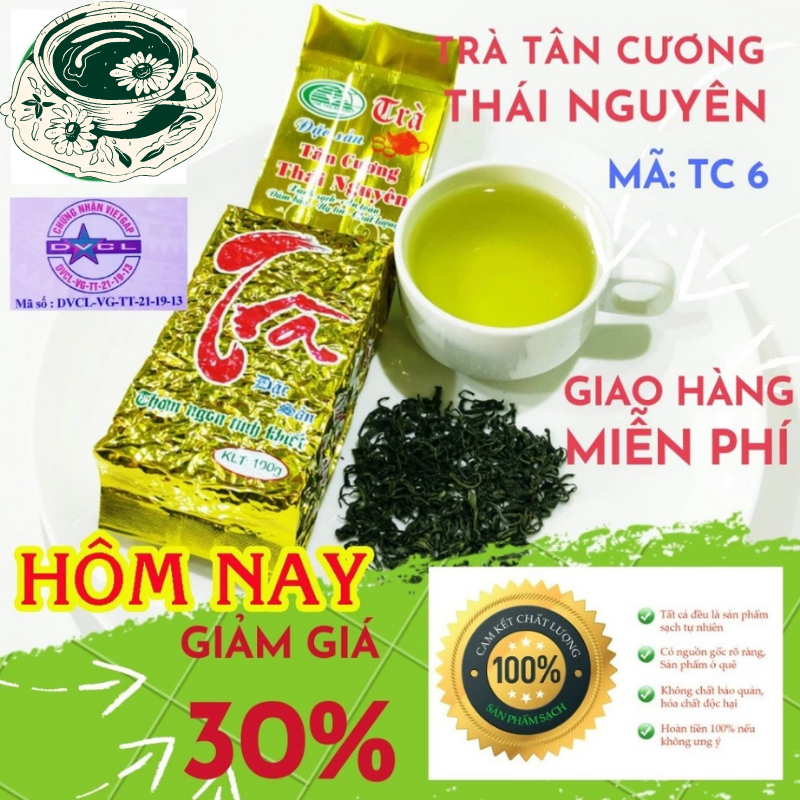 Trà Xanh Tân Cương Thái Nguyên Gói Vàng Chữ Đỏ, chè bắc
