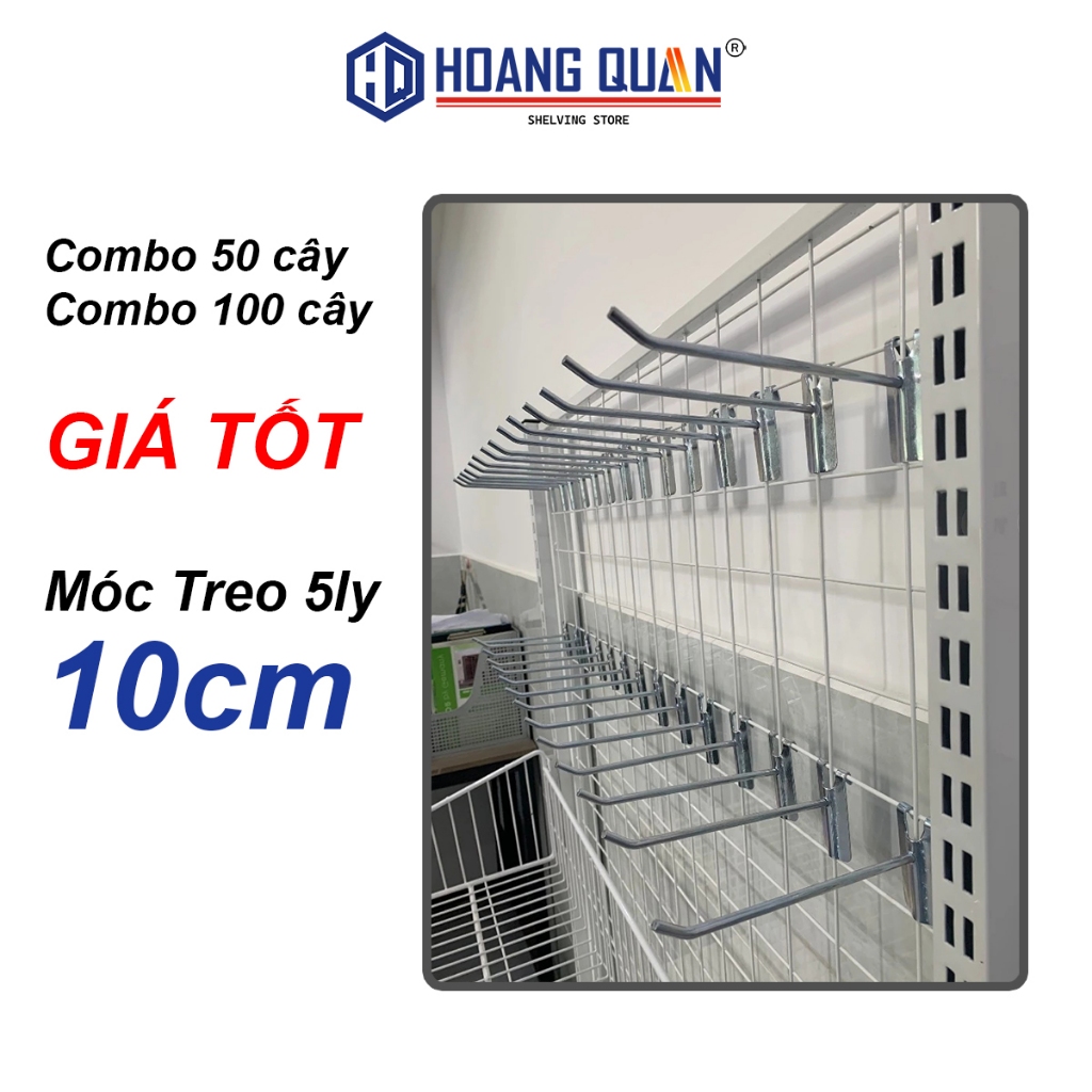 Móc Treo Lưới Sắt Combo 50 cây 100 cây 10CM SẮT PHI 5LY - Móc Treo Hàng Trưng Bày Trang Trí Sản Phẩm