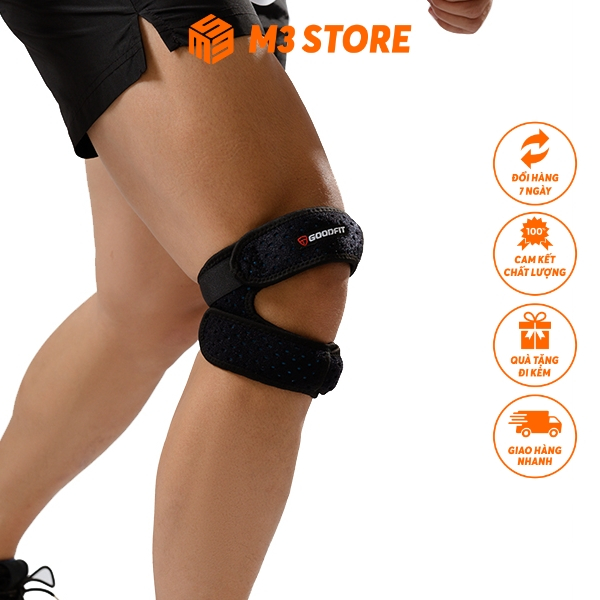 Đai Bảo Vệ Khớp Gối Băng Đầu Gối Co Giãn Thoáng Khí Chạy Bộ Đạp Xe Tập Gym GoodFit GF521K