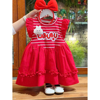 Váy/ đầm noel labubu kẻ sọc cho bé gái 9-27kg