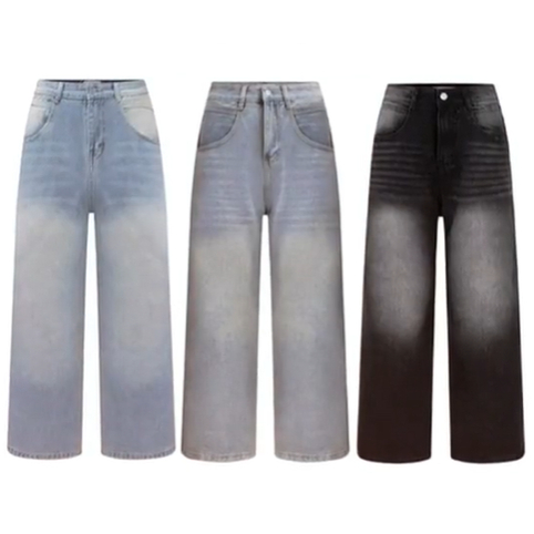 Calem Club - Quần Jean Ống Rộng wash màu tôn dáng form unisex