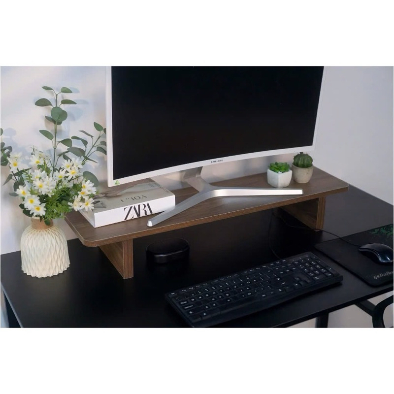 Kệ để màn hình máy tính,kệ laptop nhỏ gọn độ dày 15mm decor trang trí góc làm việc chất liệu gỗ MDF bền đẹp A75 | BigBuy360 - bigbuy360.vn