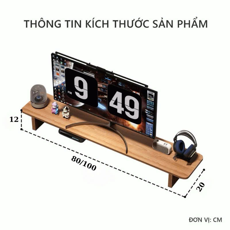 Kệ để màn hình máy tính,kệ laptop nhỏ gọn độ dày 15mm decor trang trí góc làm việc chất liệu gỗ MDF bền đẹp A75 | BigBuy360 - bigbuy360.vn