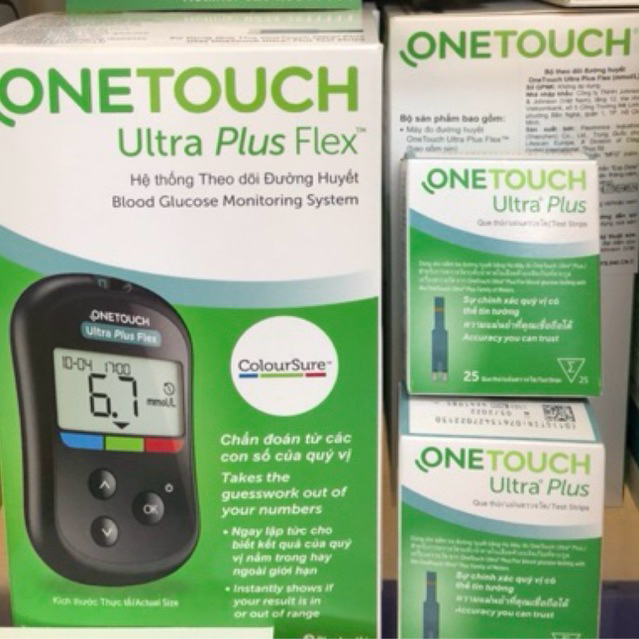 ✅ [CHÍNH HÃNG] HỘP 25 que thử test thử đường huyết tiểu đường One Touch onetouch Ultra Plus Flex Johnsons & Johnson