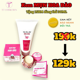 (TẶNG SỮA RỬA MẶT) Kem hỗ trợ cải thiện mụn, thâm, đều màu da Hoa Đào 8gr, tặng sữa rửa mặt dịu nhẹ Hoa Đào 30ml