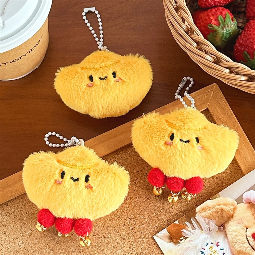 Móc khoá bằng bông thỏi vàng may mắn