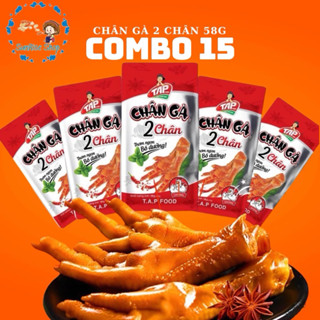 Combo 15 gói chân gà 2 chân cay 58g Tap food giòn ngon đậm vị, ăn vặt sunrise shop