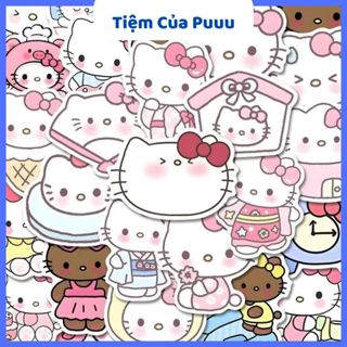   Tặng Hộp Khi Mua 200 Hình  Sticker Nhãn Dán Trang Trí Hello Kitty Dán Điện Thoại Sổ Tay Tiệm Của Pu 