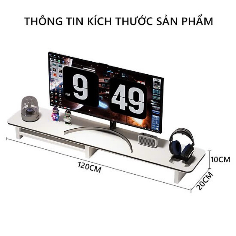 Kệ để màn hình máy tính,kệ laptop nhỏ gọn độ dày 15mm decor trang trí góc làm việc chất liệu gỗ MDF bền đẹp A75 | BigBuy360 - bigbuy360.vn