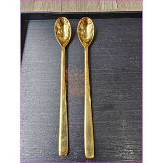 BỘ 2 MUỖNG INOX UỐNG CAFE ĐEN / CAFE ĐÁ MẠ VÀNG SANG TRỌNG (Ảnh thật shop tự chụp)