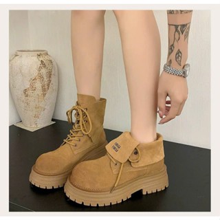 [ FULLBOX- CHUẨN SIZE] Giày bốt martin MINN chất da lộn đế cao 5cm