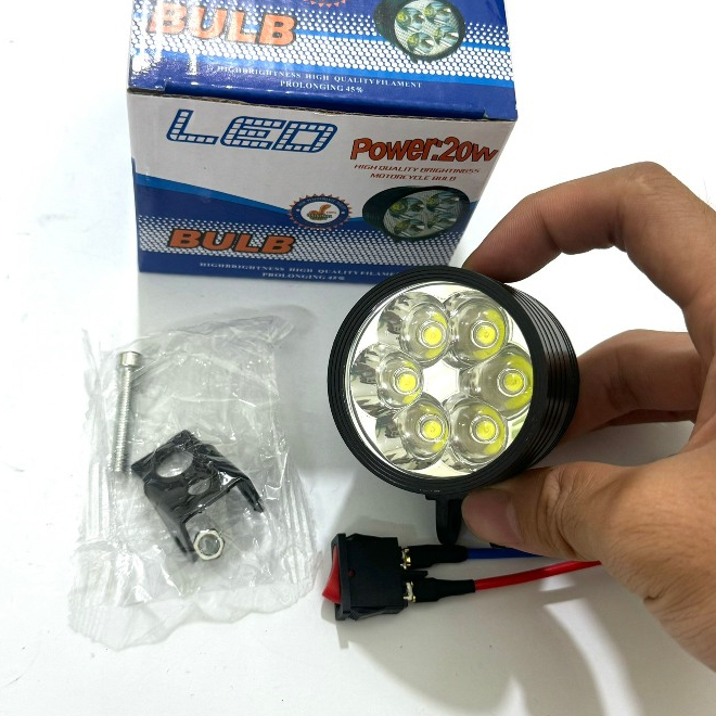 đèn trợ sáng l6 ngắn mini thiết kế thông minh, sáng mạnh lắp xe máy, xe điện