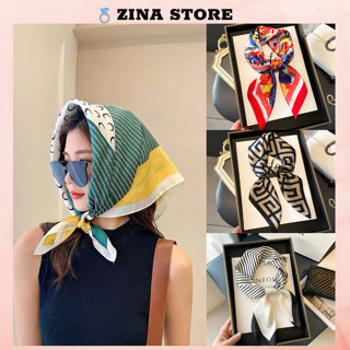 Khăn lụa vuông choàng cổ size 70x70cm ZINA STORE
