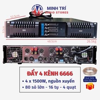 Đẩy 4 Kênh IBL 6666 80 Sò Lớn 4x1500W - 16 Tụ, Nguồn Xuyến Đồng, Cục Đẩy Công Suất 4 Kênh Sự Kiện