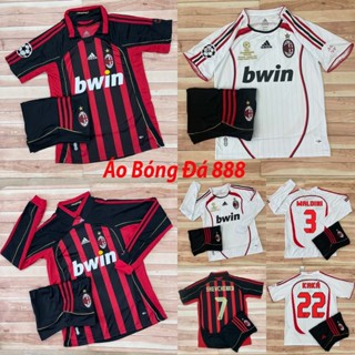 Bộ Quần Áo Bóng Đá CLB AC Milan Retro 2007 - Vải Polyester Gai Thái Cao Cấp