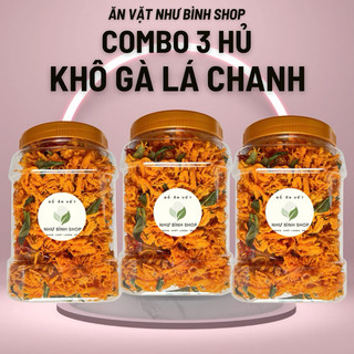  Combo   3 Hủ Khô Gà Lá Chanh   500gr ăn vặt Như bình shop 