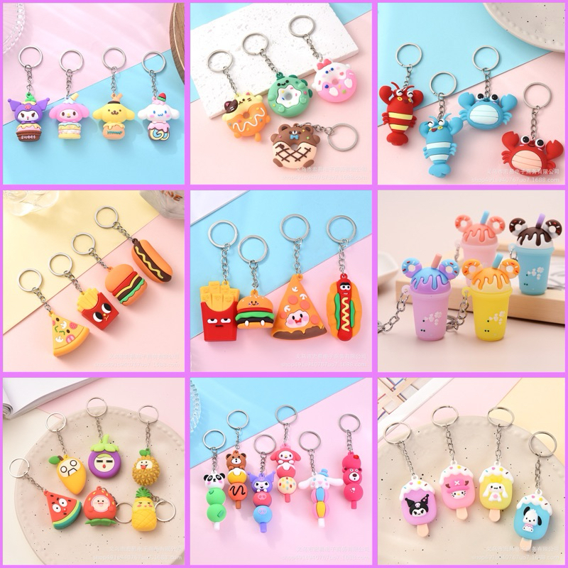 Móc khóa ly trà sữa trân châu mini 3D 🌸