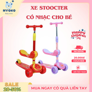 Xe trượt Scooter có ghế ngồi cho bé, xe chòi chân có nhạc vui nhộn