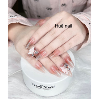  Nailbox thiết kế móng giả.cham đá màu thạch hồng.cham đá.móng bầu.A60 