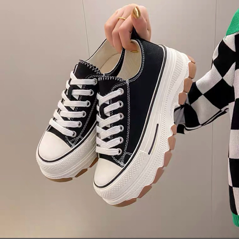 ( Giày QCCC size 36-43+ 01 đôi tất)Giày đế nâu răng cưa đế cao 5cm hotrend đủ size nam nữ, Phom Bé