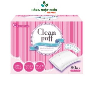 Bông tẩy trang Clean puff Nhật Bản, mềm mịn, thấm hút tốt, thân thiện với làn da