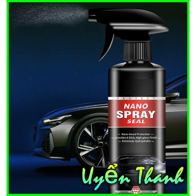Tặng 1 khăn lau - Xịt NANO phủ bóng sơn xe ô tô, xe máy và tạo hiệu ứng lá sen dung tích 300ML