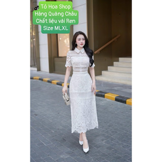 Đầm dự tiệc cổ bẻ,váy đi làm.đầm công sở đẹp chất liệu vải ren.hàng thiết kế.size SMLXL.khánh Ly shop thời trang 4 mùa