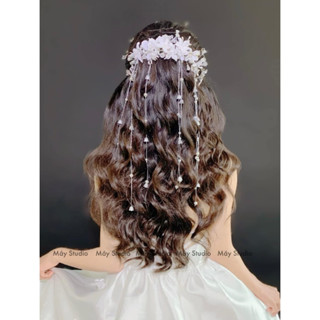 cài tóc hoa đất set, cài tóc dành cho cô dâu, phụ kiện tóc xinh chụp concept