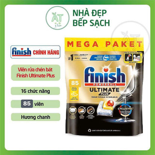 Viên rửa chén bát Finish Ultimate PLUS / Quantum Ultimate All in 1 (hương chanh) - Eco 0%