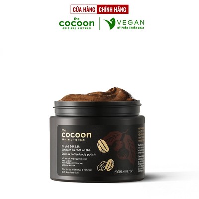 Cà phê Đăk lăk làm sạch da chết cơ thể Cocoon 200ml thuần chay