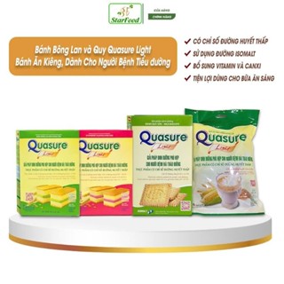 Bánh Bông Lan Quasure Light Cốm, Dâu Bibica 126g - Thực phẩm dành cho người ăn kiêng, tiểu đường
