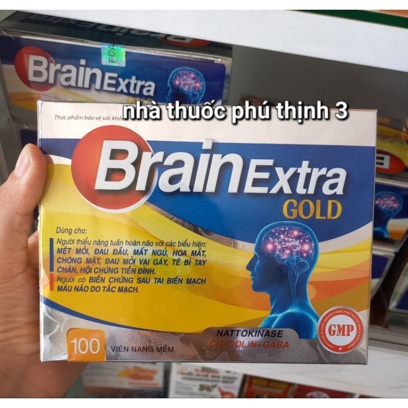 Bổ não Brain Extra gold 100 viên date xa(mẫu mới)