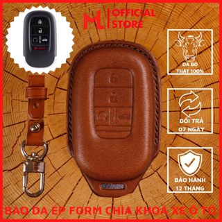 Bao Da Chìa Khoá Xe Ô Tô HON-B4 Honda Civic Smartkey 4 Nút Bấm Ốp Chìa Khoá Ép Form Da Thật