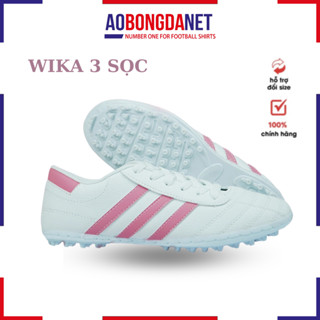 Giày Đá Bóng Wika 3 Sọc Chính Hãng Khâu Toàn Bộ Đế, Giày CT3 Chất Da Pu Chống Thấm