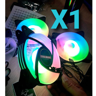 Quạt tản nhiệt , Fan Led COOLMOON X1 RGB LED TÂM (Không cần Hub)