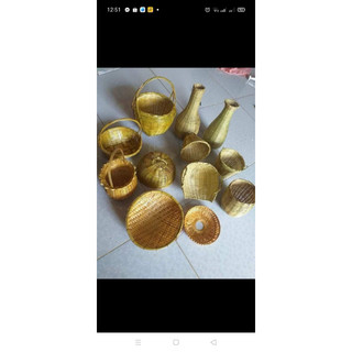 Giỏ tre cắm hoa trang trí giỏ decor mini