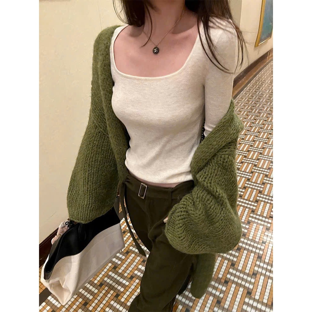 Áo Thun Tăm Dài Tay, Áo Kiểu Cổ Vuông Dáng Body Miho House | BigBuy360 - bigbuy360.vn