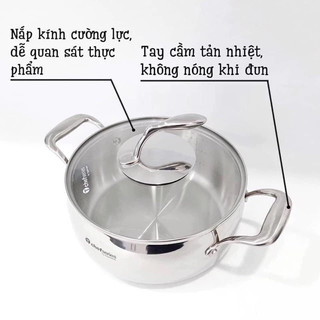 Nồi T Chef Series Casserole 3.8L (nắp kính) Tupperware - Nồi Đáy 5 Lớp Giữ Nhiệt Tốt, Độ Bền Cao