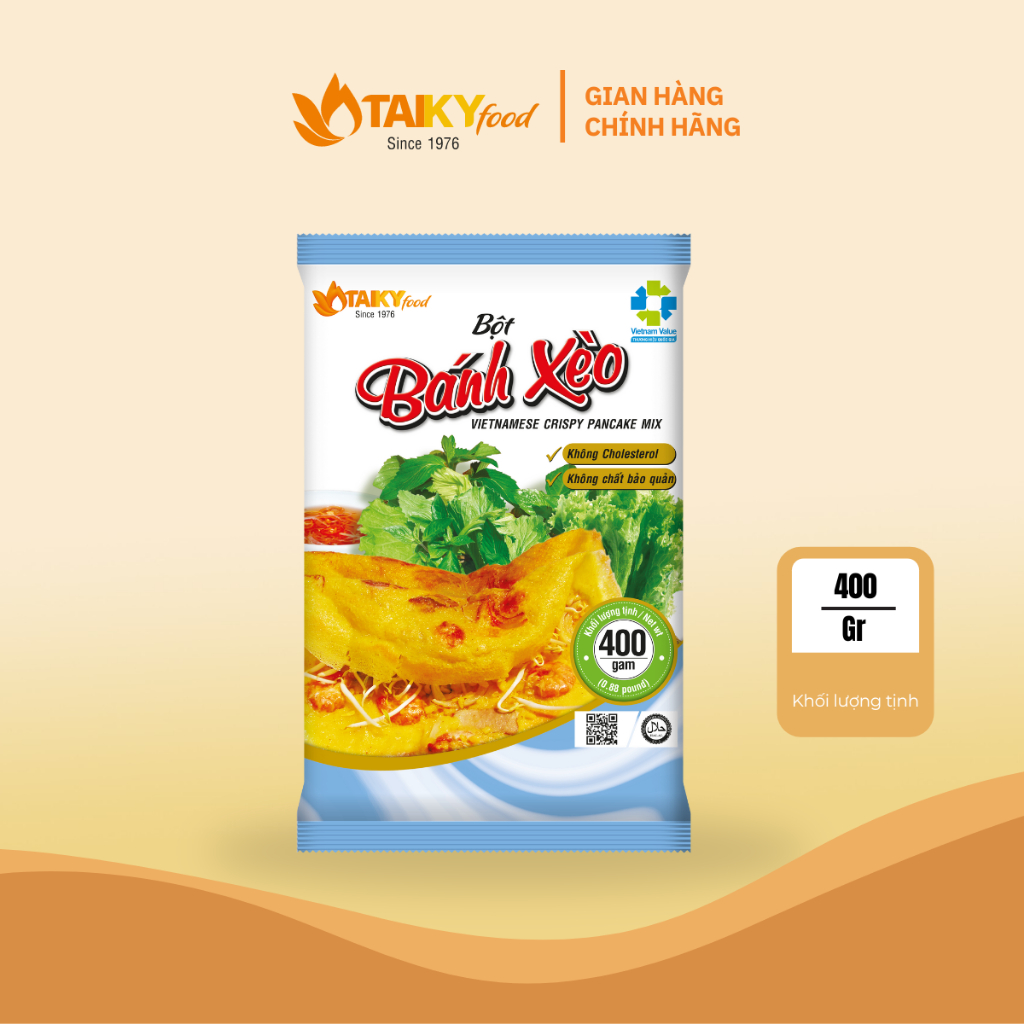 Bột bánh xèo xanh Tài Ký có sẵn gói bột nghệ 400g – Hàng chính hãng