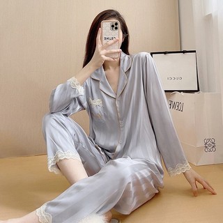 Bộ Lụa Mặc Nhà Pijama Nữ Chất Lụa Cao Cấp Mát Mềm Mịn ELSA PIJAMA